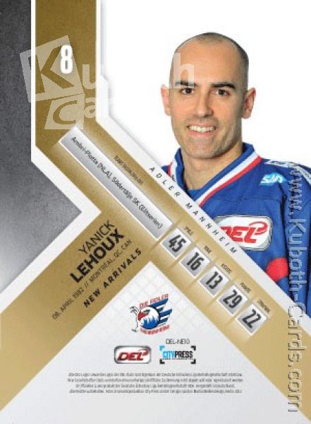 DEL 2011-12 CityPress New Arrivals - No NE10 - Yanick Lehoux