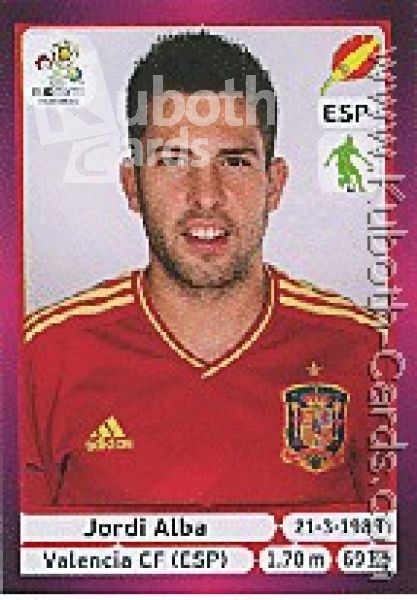 Soccer 2012 Panini European Championship - No 293 - Jordi Alba