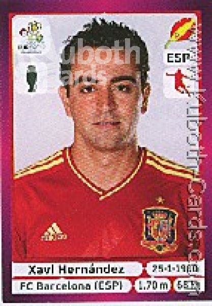 Soccer 2012 Panini European Championship - No 296 - Xavi Hernández