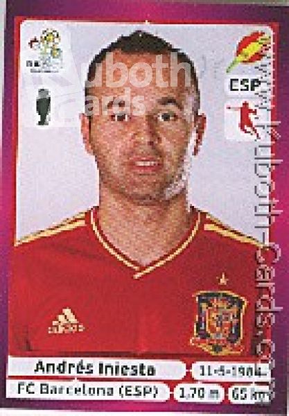 Soccer 2012 Panini European Championship - No 299 - Andrés Iniesta