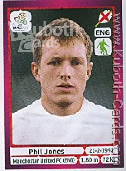 Football 2012 Panini European Championship - No 497 - Phil Jones