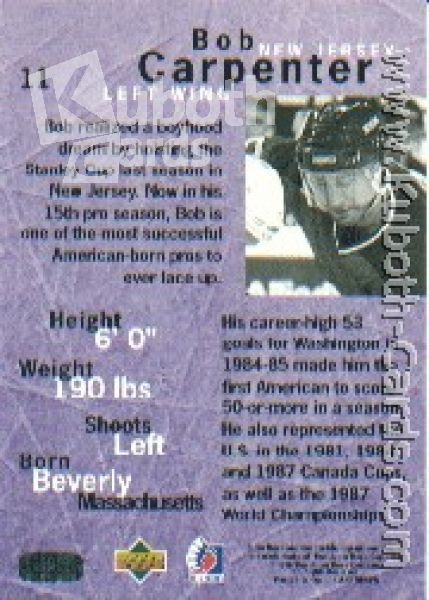 NHL 1995/96 Be A Player - No 11 - Bob Carpenter