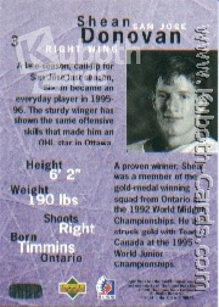 NHL 1995/96 Be A Player - No 3 - Shean Donovan