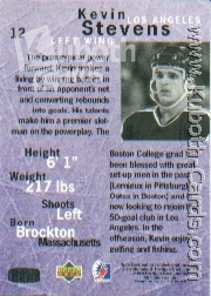 NHL 1995/96 Be A Player - No 12 - Kevin Stevens