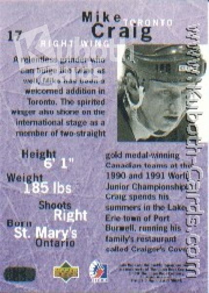 NHL 1995 / 96 Be A Player - No 17 - Mike Craig