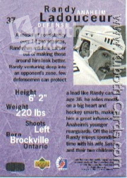 NHL 1995/96 Be A Player - No 37 - Randy Ladouceur