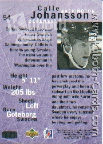 NHL 1995/96 Be A Player - No. 54 - Calle Johansson