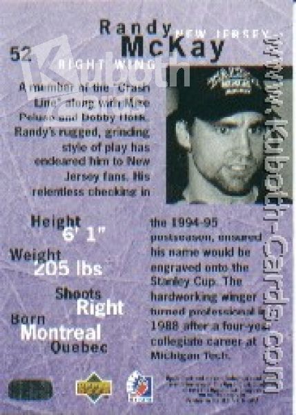 NHL 1995 / 96 Be A Player - No 52 - Randy McKay