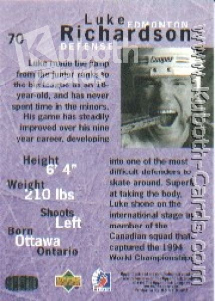 NHL 1995 / 96 Be A Player - No 70 - Luke Richardson