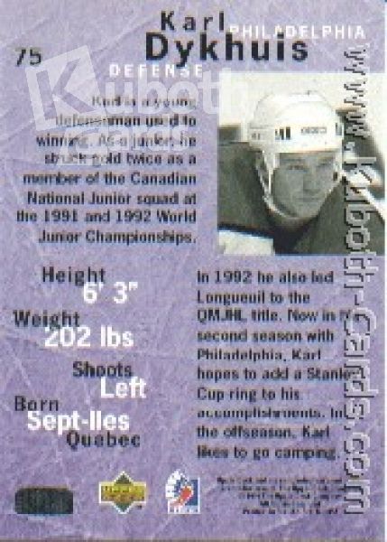 NHL 1995/96 Be A Player - No 75 - Karl Dykhuis