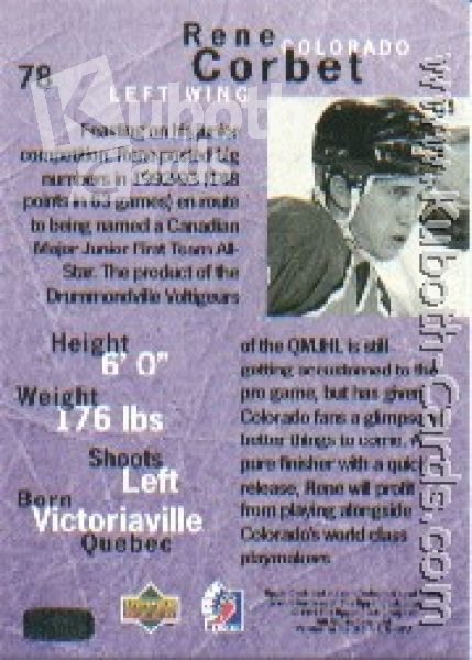 NHL 1995/96 Be A Player - No 78 - Rene Corbet