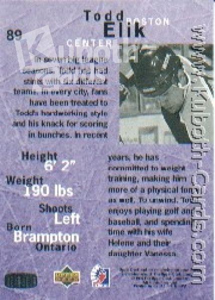 NHL 1995/96 Be A Player - No 89 - Todd Elik