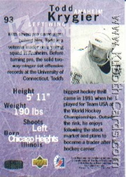 NHL 1995/96 Be A Player - No 93 - Todd Krygier