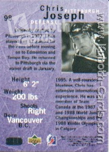 NHL 1995 / 96 Be A Player - No 98 - Chris Joseph