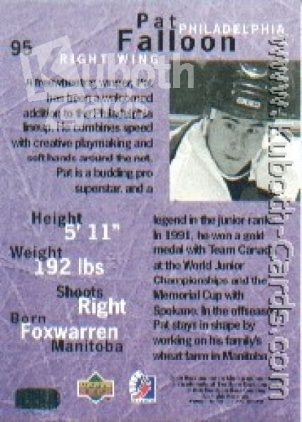 NHL 1995 / 96 Be A Player - No 95 - Pat Falloon