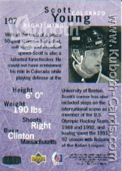 NHL 1995 / 96 Be A Player - No 107 - Scott Young