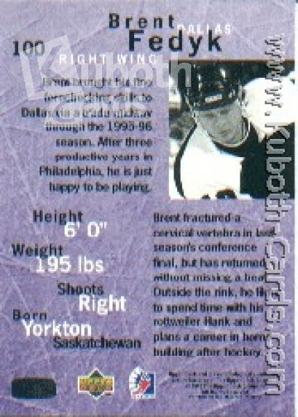 NHL 1995 / 96 Be A Player - No 100 - Brent Fedyk