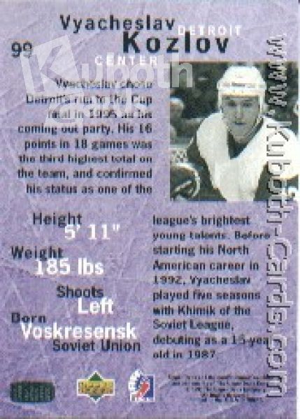 NHL 1995 / 96 Be A Player - No 99 - Vyacheslav Kozlov