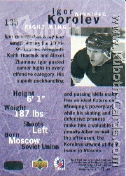 NHL 1995 / 96 Be A Player - No 135 - Igor Korolev