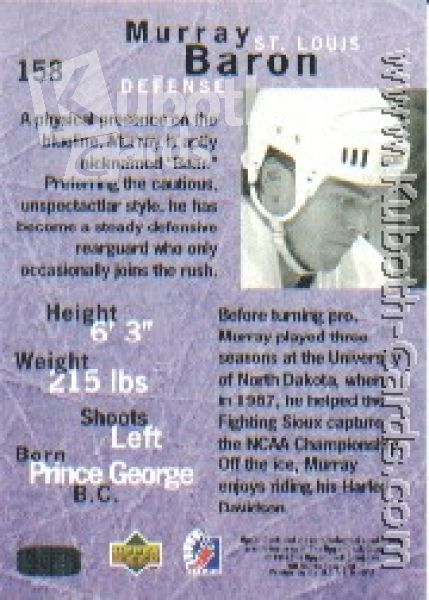 NHL 1995/96 Be A Player - No. 158 - Murray Baron