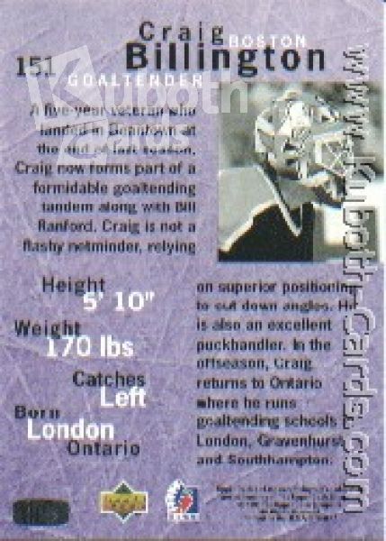 NHL 1995/96 Be A Player - No 151 - Craig Billington