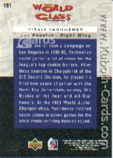 NHL 1995 / 96 Be A Player - No 181 - Vitali Yachmenev