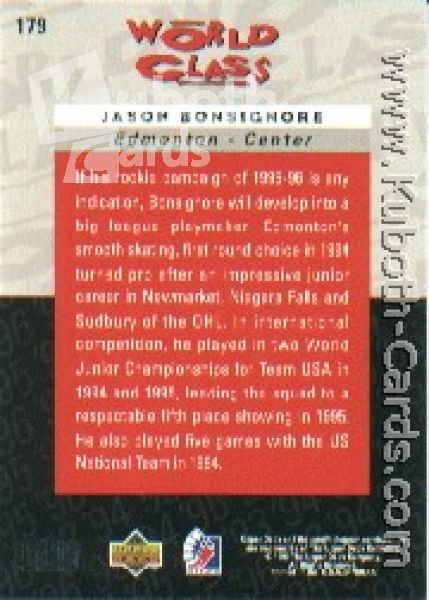 NHL 1995/96 Be A Player - No 179 - Jason Bonsignore