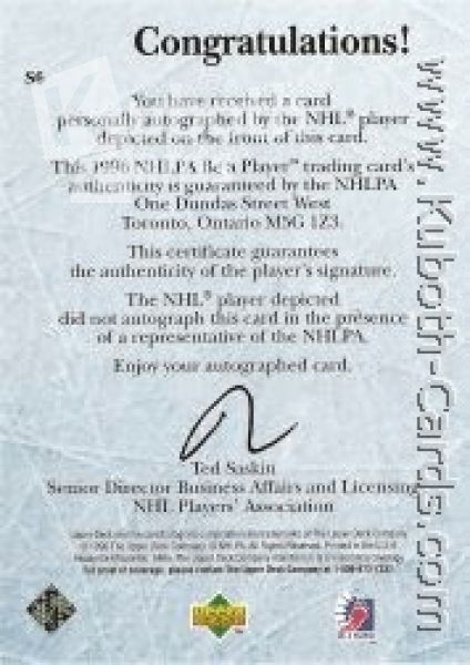 NHL 1995/96 Be A Player Autographs - No S6 - McRae