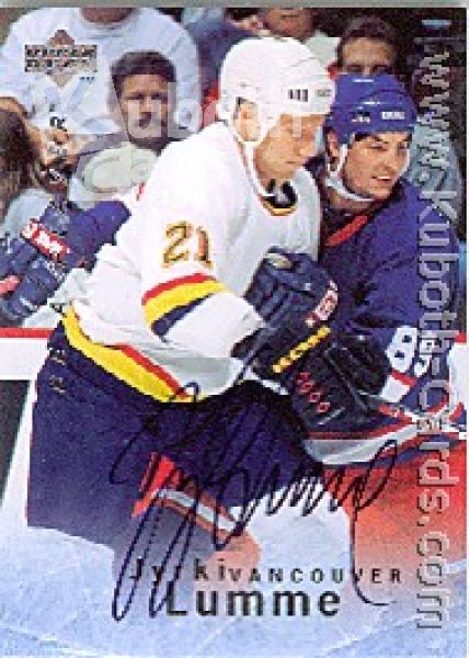 NHL 1995 / 96 Be A Player Autographs - No S2 - Lumme