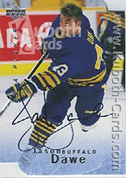 NHL 1995 / 96 Be A Player Autographs Die Cut - No S50 - Jason Dawe