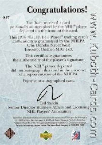 NHL 1995 / 96 Be A Player Autographs - No S37 - Ladouceur