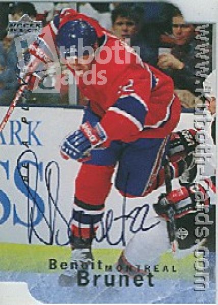 NHL 1995 / 96 Be A Player Autographs Die Cut - No S86 - Benoit Brunet