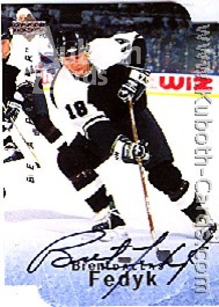 NHL 1995 / 96 Be A Player Autographs Die Cut - No S100 - Brent Fedyk