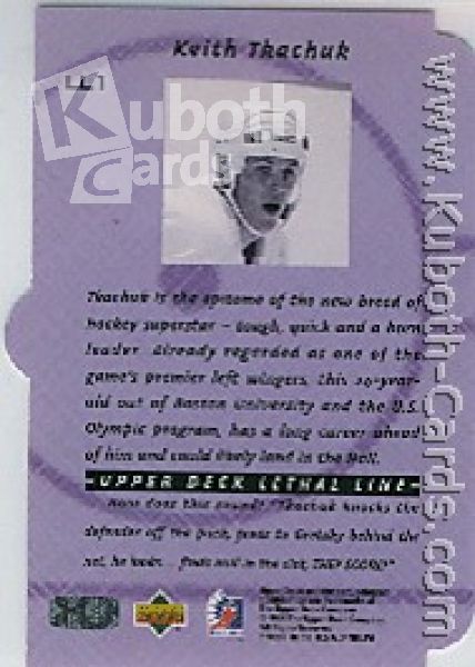 NHL 1995/96 Be A Player Lethal Lines - No LL1 - Tkachuk