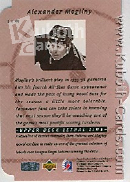 NHL 1995 / 96 Be A Player Lethal Lines - No LL9 - Mogilny