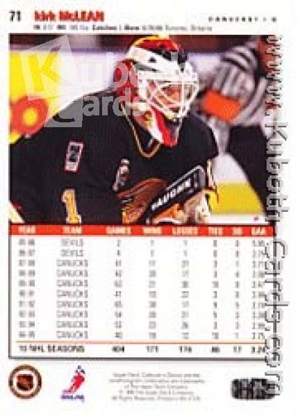 NHL 1995 / 96 Collector's Choice - No 71 - Kirk McLean