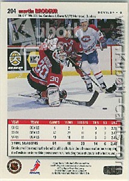 NHL 1995 / 96 Collector's Choice - No 204 - Martin Brodeur