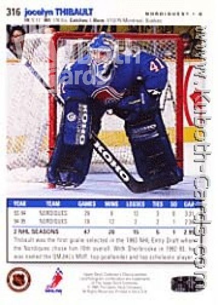 NHL 1995 / 96 Collector's Choice - No 316 - Jocelyn Thibault