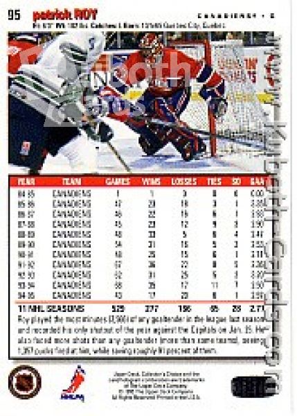 NHL 1995 / 96 Collector's Choice Players Club - No 95