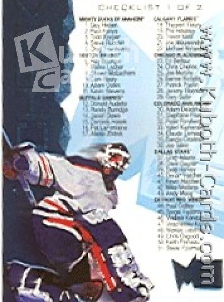 NHL 1995 / 96 Metal - No 199 - Checklist