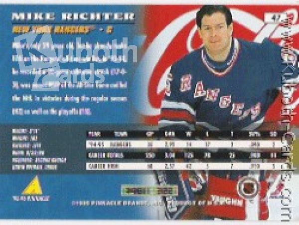 NHL 1995 / 96 Pinnacle - No 47 - Mike Richter