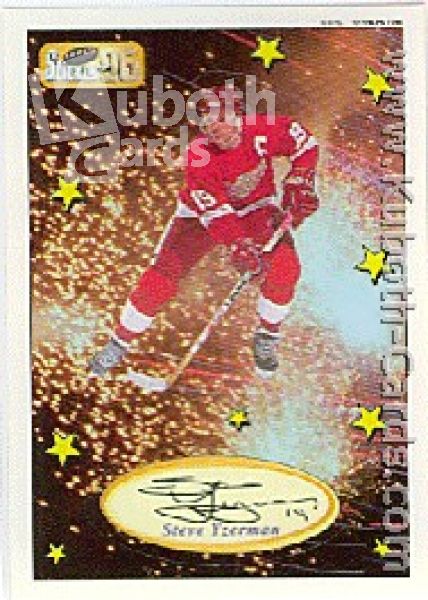 NHL 1995 / 96 Imperial Stickers Die-Cut Superstars - No 25 of 25 - Steve Yzerman