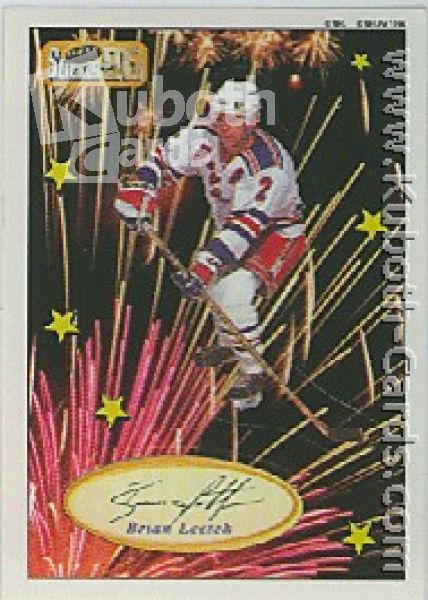 NHL 1995 / 96 Imperial Stickers Die-Cut Superstars - No 7 of 25 - Brian Leetch