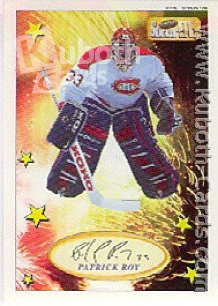 NHL 1995 / 96 Imperial Stickers Die-Cut Superstars - No 2 of 25 - Patrick Roy