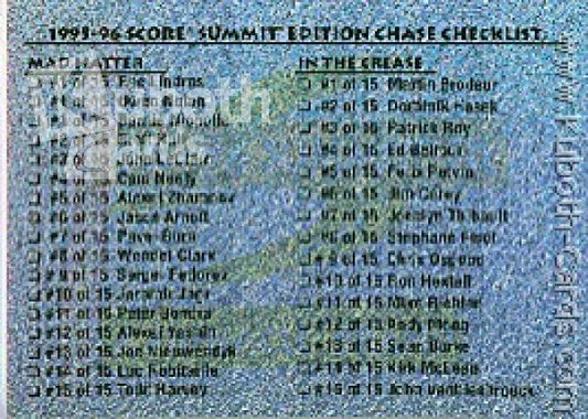 NHL 1995/96 Summit Ice - No 200 - Checklist