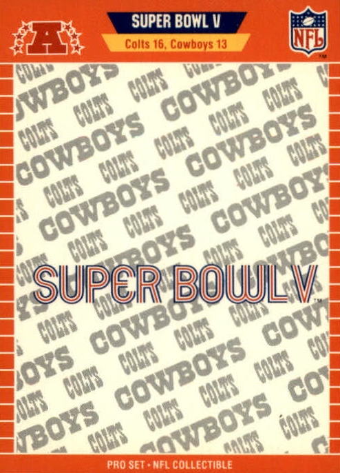 NFL 1989 ProSet Super Bowl Logos - No 5 - Super Bowl V