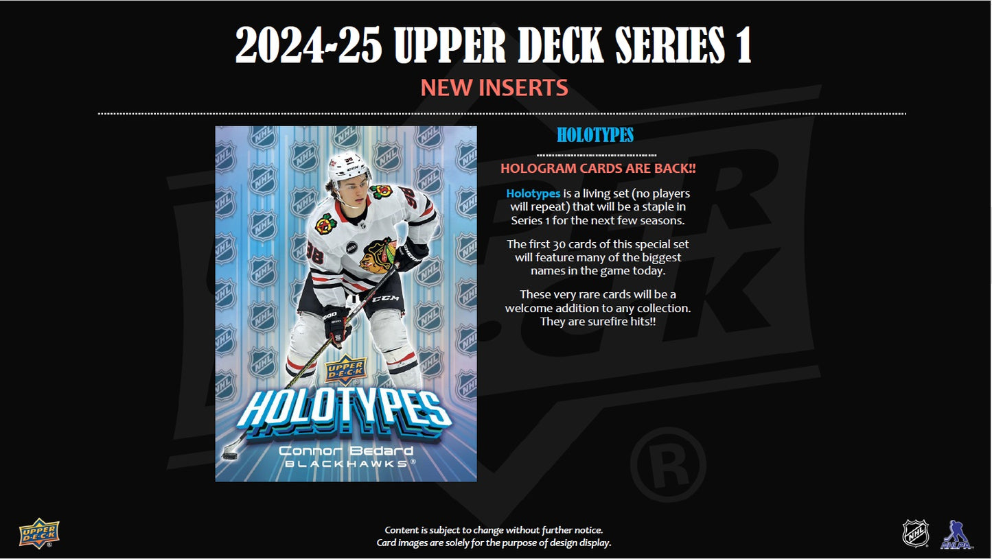 NHL 2024-25 Upper Deck Series 1 Gravity Feed Retail