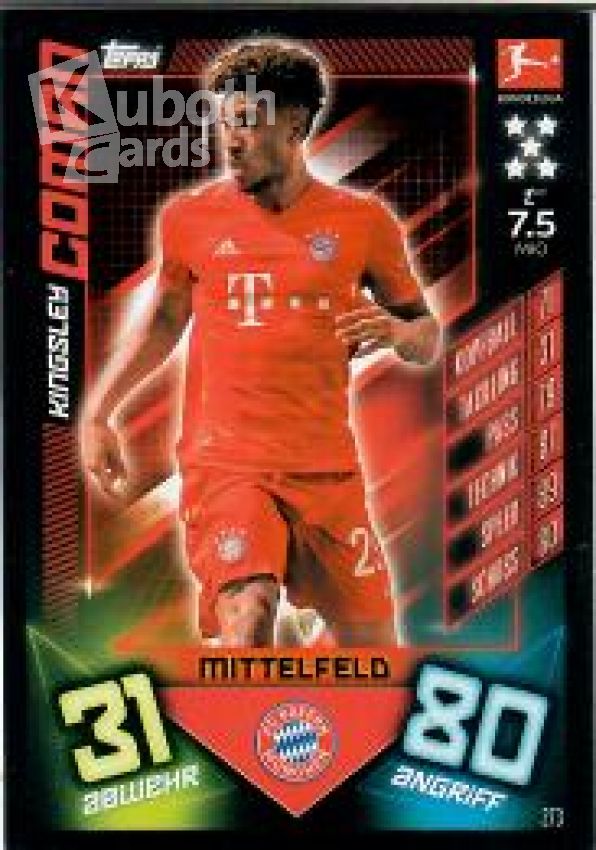 Soccer 2019-20 Topps Match Attax - No 273 - Kingsley Coman