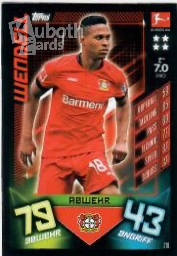 Fussball 2019-20 Topps Match Attax - No 210 - Wendell