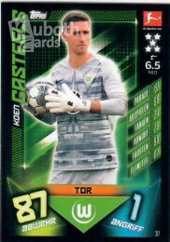 Soccer 2019-20 Topps Match Attax - No 317 - Koen Casteels